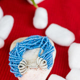 Blue Crystals With American Diamond Studded Lock Bracelet