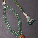 Unique necklace handcrafted a silver pendant and Jade stone beads
