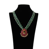 Unique necklace handcrafted a silver pendant and Jade stone beads
