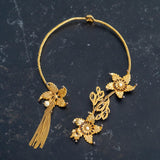 Flower and tassels design Hasli necklace and earrings set