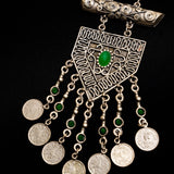 Handcrafted Statement necklace with Green Agate stone