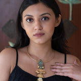 Statement Temple necklace with a cresent moon figure ( Temple Collection )