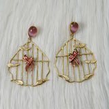 Laila - Nickel-free, bird inspired gold plated earrings