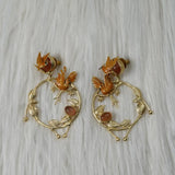 Simran - Nickel-free, bird inspired gold plated earrings
