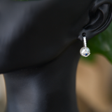 Pure silver evil eye earrings
