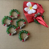Krobo Recycled Glass Beads With African Brass (Napkin Holder)