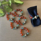 Krobo Recycled Glass Beads With African Brass (Napkin Holder)
