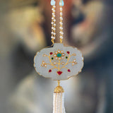 White glass stone pendant neckpiece ( Raaga Collection)