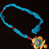 Traditional style blue & gold statement necklace ( alya Collection)