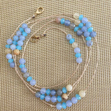 Blue Crystals Beads Mask Chain