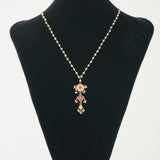 Dainty Neckpiece made with pearls, silver, kundan and kemp stones