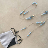 Blue Crystals Beads Mask Chain