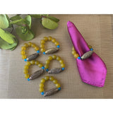 Krobo Recycled Glass Beads With African Brass (Napkin Holder)