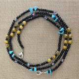 Yellow and Black Crystals Mask Chain