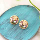 Murano Italian Flower earrings with mother-of-pearl embellishment