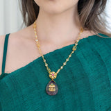 Mauve brazilion stone pendant chain