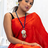 Statement Necklace made with shell mother of pearl, kundan and onyx beads