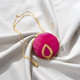 Hot Pink Jade Stone Pendant Chain