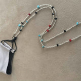 Multi-colored Beads Mask Chain