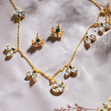 Gold Moozanite polki stone Pendant set