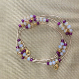 Purple and shaded Champagne color Crystals Mask Chain