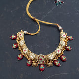 Statement necklace with beautiful kundan embellishment and semi-precious stones