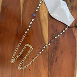 Grey pearls with Tibetan fillers Mask Chain