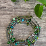 Multi-green color Beads Mask Chain
