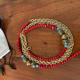 Red crystals with Tibetan fillers Mask Chain