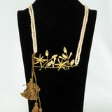 Spices Inspired Gold Plated pendant paired with brown Satin rope (Ananya Collection)