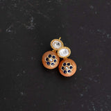 Orange Agate stone and Kundan Earrings