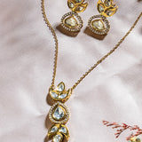 Antique Moozanite polki stone Pendant set