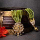 Statement necklace handcrafted with Silver and Citrine stone beads