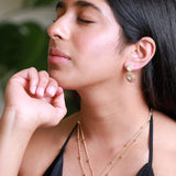 Radiant square with flower Pendant set