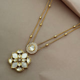 Radiant square with flower Pendant set