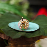 Royal Peacock Ring: Lustrous kundan ring with green charm - Ring Collection