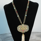 White glass stone pendant neckpiece ( Raaga Collection)