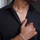 Silver and gold color matt finish bracelet