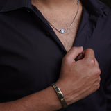 Evil eye in Silver color chain with Swarovski stones