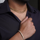 Net layered chain in brass
