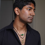 Gold polished necklace with Brazilian Pumpkin beads