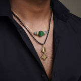 Gold polished necklace with Brazilian Pumpkin beads