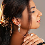 Majestic fusion earrings with Diamond Flower Design - Fiza Collection
