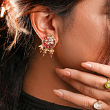 Majestic fusion earrings with beautiful Multi-Colour Kundan Design- Fiza Collection