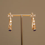 Majestic fusion earrings with Diamond Flower Design - Fiza Collection