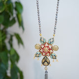 Striking Meenakari and Kundan pendant