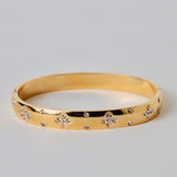 Gold plated with swaroski stone cuffs