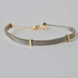 Silver and gold color matt finish bracelet