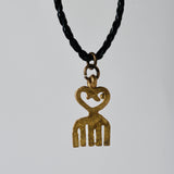 Black silk thread with african brass
