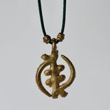 Black silk thread with african brass